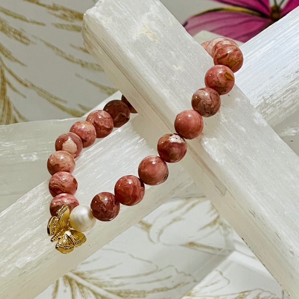 Rhodochrosite Crystal Healing Bracelet